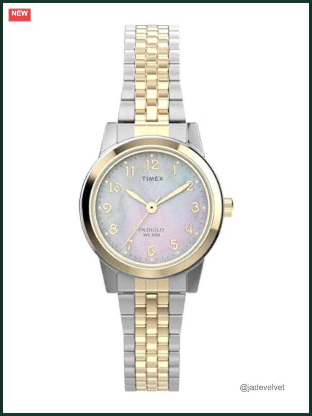 Timex Main Street 25mm Watch Expandable Band MOP Dial 30M WR